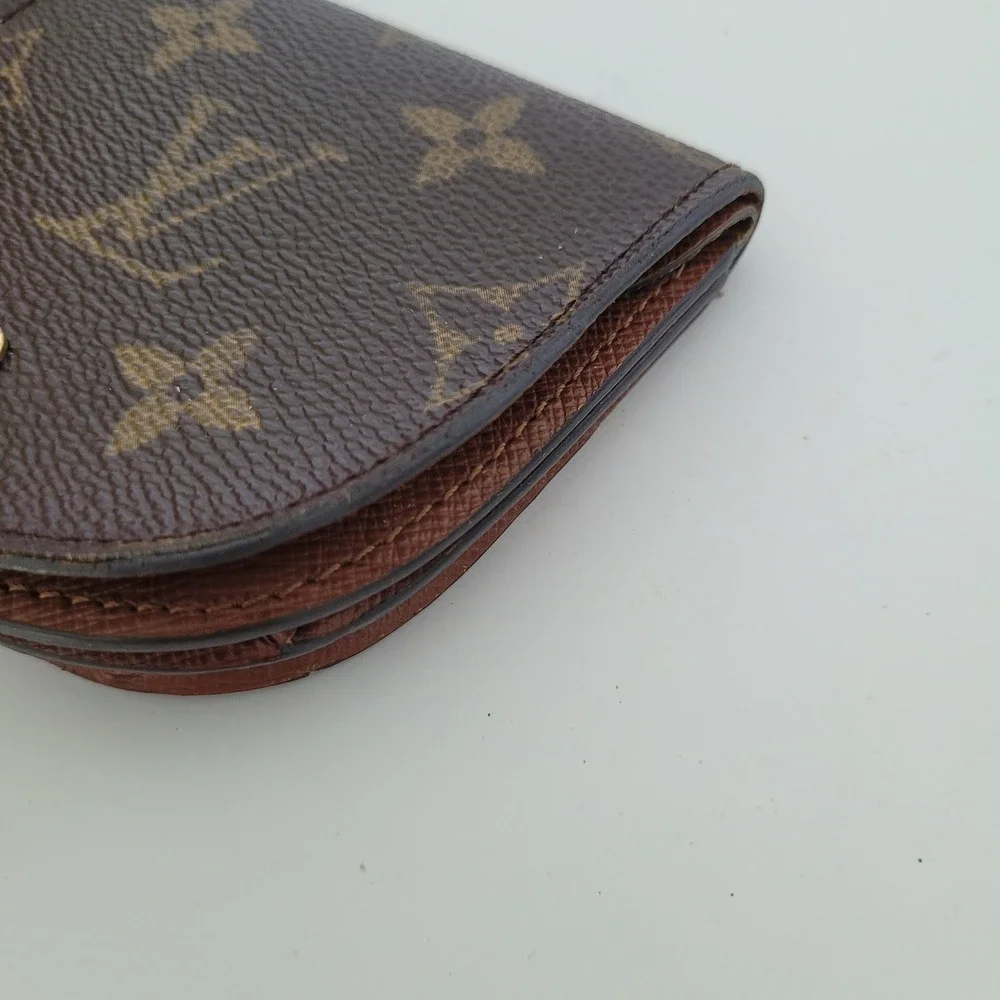 Louis Vuitton Monogram Porte Monnaie Gousset Coin Purse Wallet CT0050 Brown